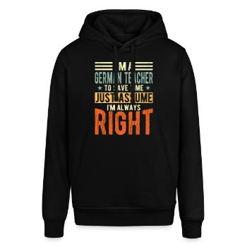 Deutschlehrer - Stanley/Stella Unisex Hoodie SOUNDER - Schwarz - Vorne - Alina (178cm) & Michal (187cm)