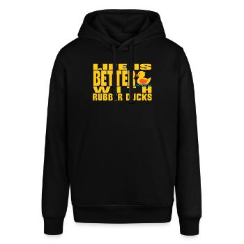 Gummiente Gummienten Entenliebhaber Badezimmer - Stanley/Stella Unisex Hoodie SOUNDER - Schwarz - Vorne - Alina (178cm) & Michal (187cm)