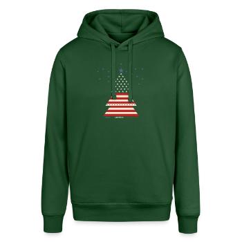 Christmas Tree USA Christmas - Stanley/Stella SOUNDER Unisex Hoodie - bottle green - Front - Alina (178cm) & Michal (187cm)