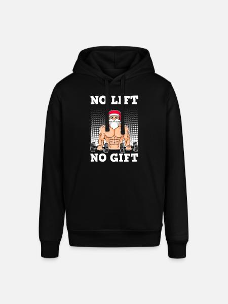 No Lift no Gift jultomten med Sixpack Bodybuilder - Luvtröja SOUNDER unisex från Stanley/Stella - svart