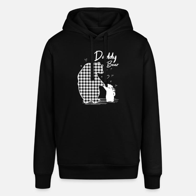 Papa Bear Plaid Buffle Gris - Sweat à capuche SOUNDER Stanley/Stella Unisexe - noir