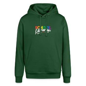 School Librarian Geschenk Schule - Stanley/Stella Unisex Hoodie SOUNDER - Flaschengrün - Vorne - Alina (178cm) & Michal (187cm)