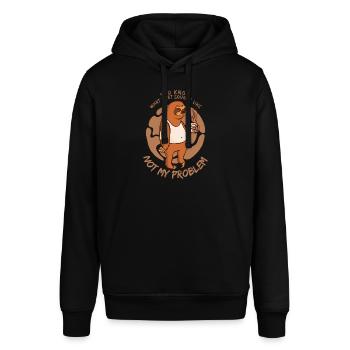 Not My Problem Sarcastic Sloth Saying - Stanley/Stella SOUNDER Unisex Hoodie - black - Front - Alina (178cm) & Michal (187cm)