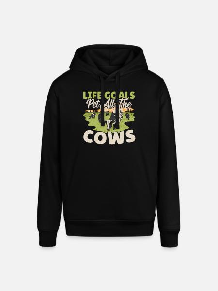 Ko Køer Muh Yver Malkeko Gård Ko Kraniet Landmand - Stanley/Stella SOUNDER unisex hoodie - sort