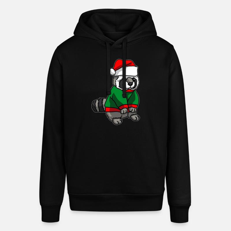 Waschbär mit Weihnachtsmütze Weihnachtskostüm - Stanley/Stella Unisex Hoodie SOUNDER - Schwarz