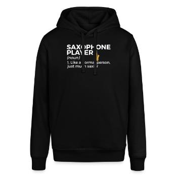 Saxophone Musiker Blasmusik - Stanley/Stella Unisex Hoodie SOUNDER - Schwarz - Vorne - Alina (178cm) & Michal (187cm)