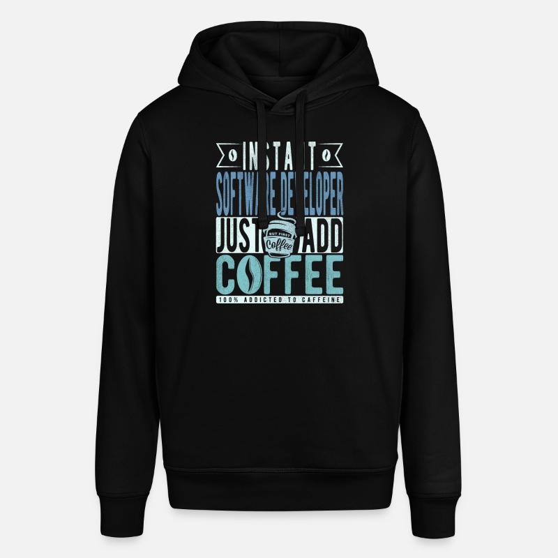 Software Developer Coffee Saying - Stanley/Stella SOUNDER Unisex Hoodie - black