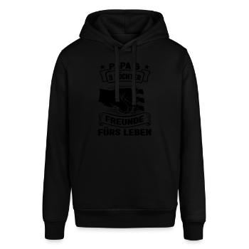 Papa 3 Töchter Vater Geschenk - Stanley/Stella Unisex Hoodie SOUNDER - Schwarz - Vorne - Alina (178cm) & Michal (187cm)