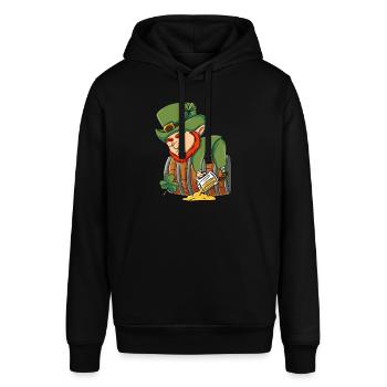 Irischer Kobold - Stanley/Stella Unisex Hoodie SOUNDER - Schwarz - Vorne - Alina (178cm) & Michal (187cm)