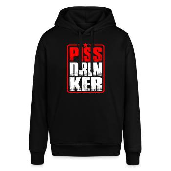 Piss Drinker 32 - Stanley/Stella Unisex Hoodie SOUNDER - Schwarz - Vorne - Alina (178cm) & Michal (187cm)