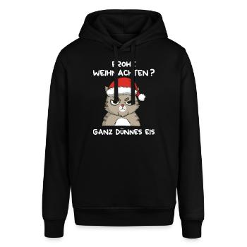 Anti Weihnachten Frohe Weihnachten Ganz Dünnes Eis - Stanley/Stella Unisex Hoodie SOUNDER - Schwarz - Vorne - Alina (178cm) & Michal (187cm)