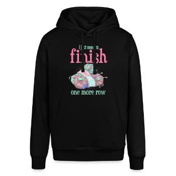 Funny knitting sheep's wool motif - Stanley/Stella SOUNDER Unisex Hoodie - black - Front - Alina (178cm) & Michal (187cm)