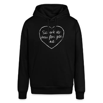 Sicherheitsbeauftragte mit Herz Angestellte - Stanley/Stella Unisex Hoodie SOUNDER - Schwarz - Vorne - Alina (178cm) & Michal (187cm)