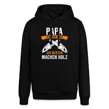 Forstwirt Holzfäller Waldarbeiter Motorsäge - Stanley/Stella Unisex Hoodie SOUNDER - Schwarz - Vorne - Alina (178cm) & Michal (187cm)