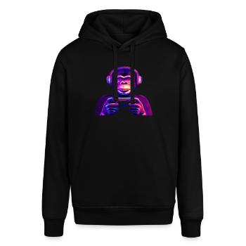 Affe Spielen Gamer - Stanley/Stella Unisex Hoodie SOUNDER - Schwarz - Vorne - Alina (178cm) & Michal (187cm)