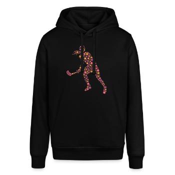 Floorball Spielerin Floorballer Unihockey - Stanley/Stella Unisex Hoodie SOUNDER - Schwarz - Vorne - Alina (178cm) & Michal (187cm)