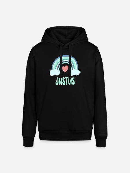 Justus Nome Rainbow Baby - Felpa con cappuccio unisex SOUNDER di Stanley/Stella - nero