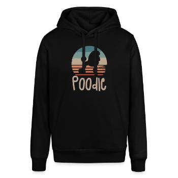 Vintage Retro Pudel Pudel Hundeliebhaber - Stanley/Stella Unisex Hoodie SOUNDER - Schwarz - Vorne - Alina (178cm) & Michal (187cm)
