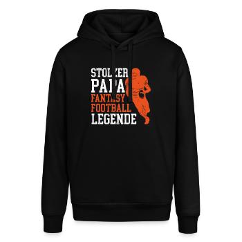 Stolzer Papa Fantasy Football Legende - Stanley/Stella Unisex Hoodie SOUNDER - Schwarz - Vorne - Alina (178cm) & Michal (187cm)