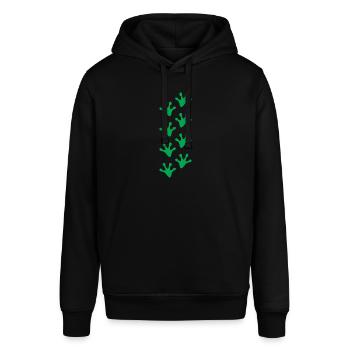 Forsch Fußspuren Shirt Geschenk - Stanley/Stella Unisex Hoodie SOUNDER - Schwarz - Vorne - Alina (178cm) & Michal (187cm)