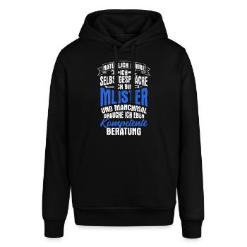 KFZ-Meister Zimmermeister Spruch Geschenk Bäckerme - Stanley/Stella Unisex Hoodie SOUNDER - Schwarz - Vorne - Alina (178cm) & Michal (187cm)