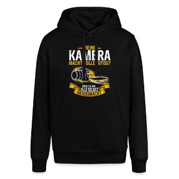 Kamera Fotografie Spruch Geschenk Fotograf Fotogra - Stanley/Stella Unisex Hoodie SOUNDER - Schwarz - Vorne - Alina (178cm) & Michal (187cm)