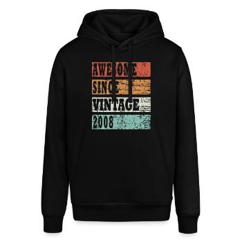 Vintage Jahrgang 2008 - Stanley/Stella Unisex Hoodie SOUNDER - Schwarz - Vorne - Alina (178cm) & Michal (187cm)