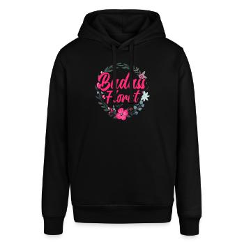 Knallharte Floristin - Stanley/Stella Unisex Hoodie SOUNDER - Schwarz - Vorne - Alina (178cm) & Michal (187cm)