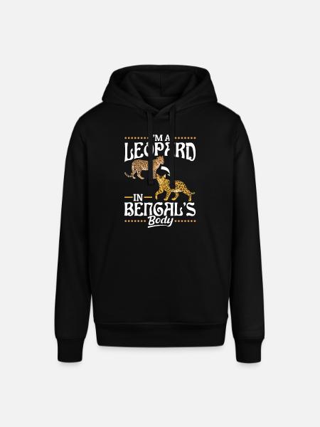 Leopard i Bengals kropp amerikansk kattras - Luvtröja SOUNDER unisex från Stanley/Stella - svart