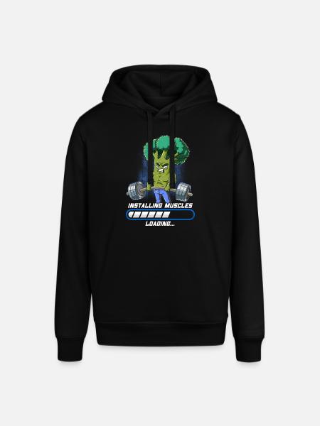 Broccoli Bouwen Spier Bodybuilding Fitness Gym - Stanley/Stella Uniseks biologische hoodie SOUNDER - zwart