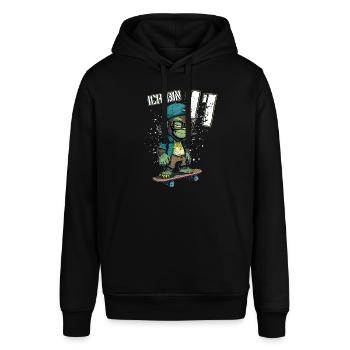Kinder Geburtstag 11 Jahre - Skater Affe - Stanley/Stella Unisex Hoodie SOUNDER - Schwarz - Vorne - Alina (178cm) & Michal (187cm)