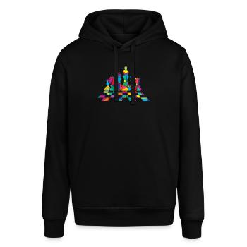 Schach Polygon Schachfigur - Stanley/Stella Unisex Hoodie SOUNDER - Schwarz - Vorne - Alina (178cm) & Michal (187cm)