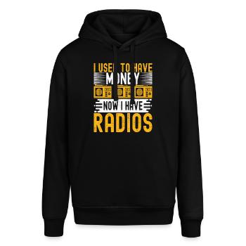 Ham Radio Ham Funker - Stanley/Stella Unisex Hoodie SOUNDER - Schwarz - Vorne - Alina (178cm) & Michal (187cm)