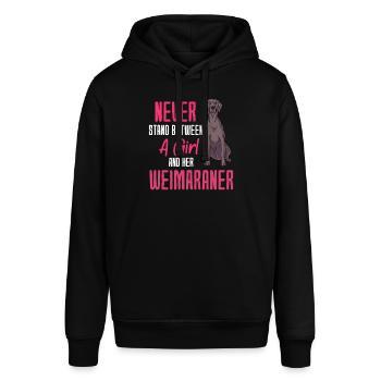 Weimaraner - Stanley/Stella Unisex Hoodie SOUNDER - Schwarz - Vorne - Alina (178cm) & Michal (187cm)