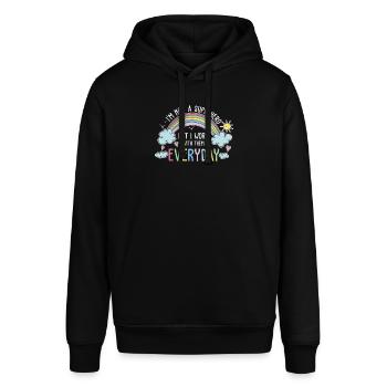 Kindertherapeut Superheld Stolzer Ergotherapeut - Stanley/Stella Unisex Hoodie SOUNDER - Schwarz - Vorne - Alina (178cm) & Michal (187cm)