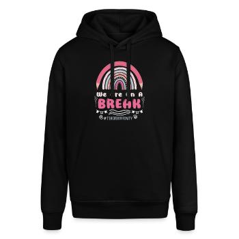 Wir machen Pause Ferien außer Dienst Lehrer - Stanley/Stella Unisex Hoodie SOUNDER - Schwarz - Vorne - Alina (178cm) & Michal (187cm)