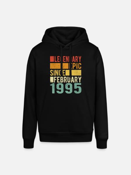 Birthday February 1995 Legendary epic - Stanley/Stella SOUNDER Unisex Hoodie - black