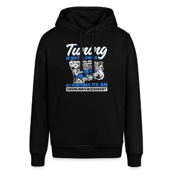 Tuning is not a Crime but an Ordnungswidrigkeit - Stanley/Stella Unisex Hoodie SOUNDER - Schwarz - Vorne - Alina (178cm) & Michal (187cm)