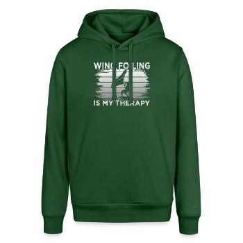 Wing Foiling Therapy - Stanley/Stella SOUNDER Unisex Hoodie - bottle green - Front - Alina (178cm) & Michal (187cm)