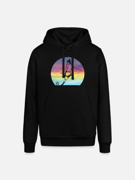 Women's Soccer Silhouette Retro Sunset Girls - Stanley/Stella SOUNDER Unisex Hoodie - black