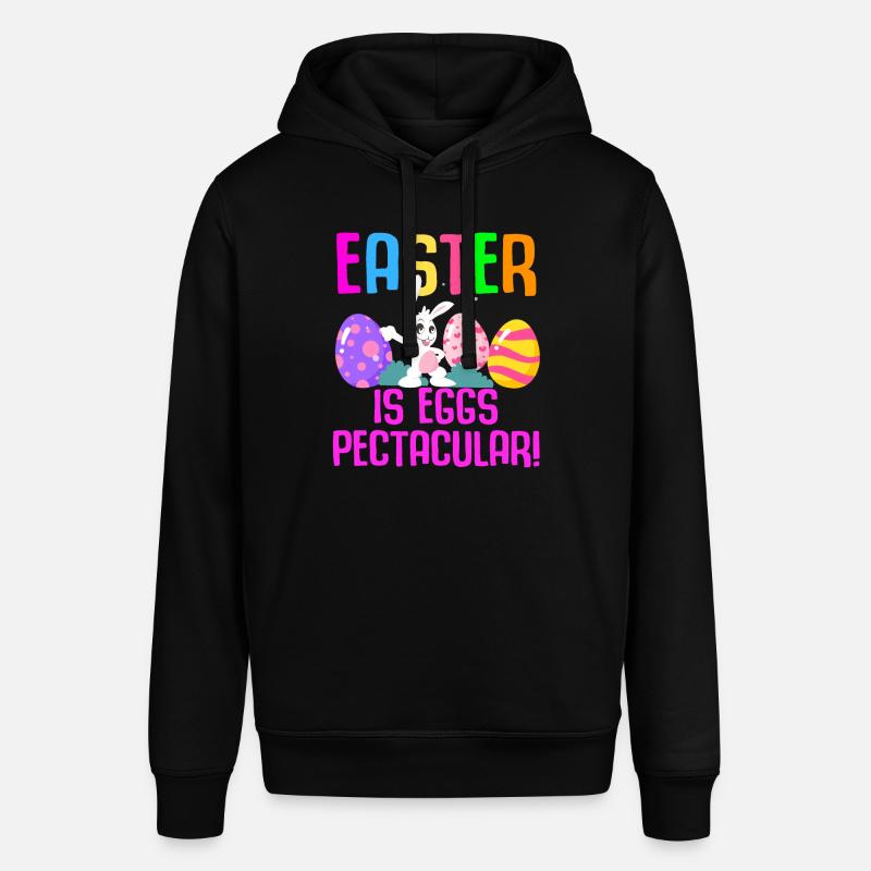 Easter Rabbit Easter Flowers Eggs - Stanley/Stella SOUNDER Unisex Hoodie - black