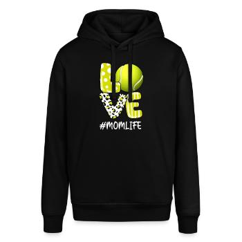 Love Tennis Mom Life Player mit Leopardmom und ba - Stanley/Stella Unisex Hoodie SOUNDER - Schwarz - Vorne - Alina (178cm) & Michal (187cm)