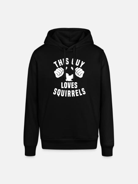 This guy loves squirrels - Stanley/Stella SOUNDER Unisex Hoodie - black