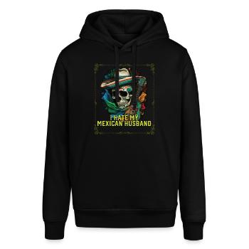 I Hate My Mexican Husband Mexico Pride Country - Stanley/Stella SOUNDER Unisex Hoodie - black - Front - Alina (178cm) & Michal (187cm)