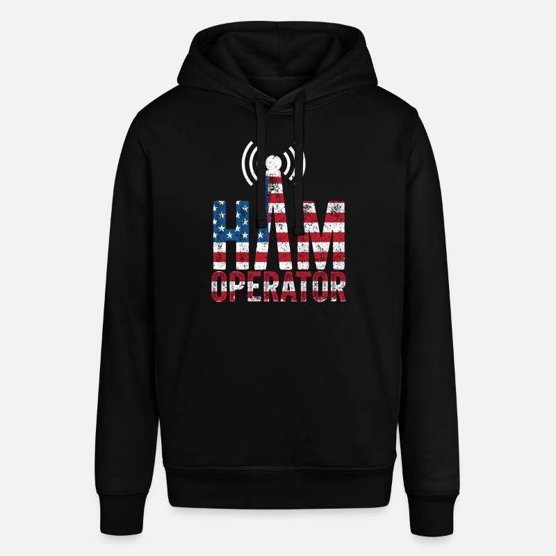 Ham Operator US-Flagge - Stanley/Stella Unisex Hoodie SOUNDER - Schwarz