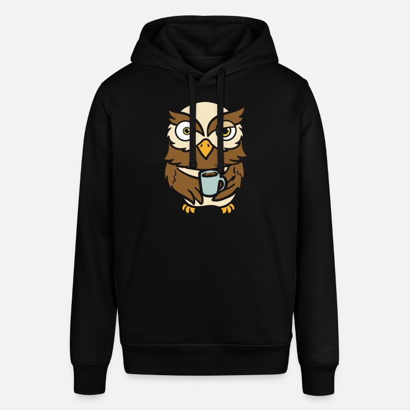 Eule Vogelbesitzer Kaffeetrinker - Stanley/Stella Unisex Hoodie SOUNDER - Schwarz