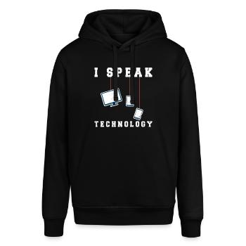 Lustiger Informatiker Spruch, Informatik - Stanley/Stella Unisex Hoodie SOUNDER - Schwarz - Vorne - Alina (178cm) & Michal (187cm)