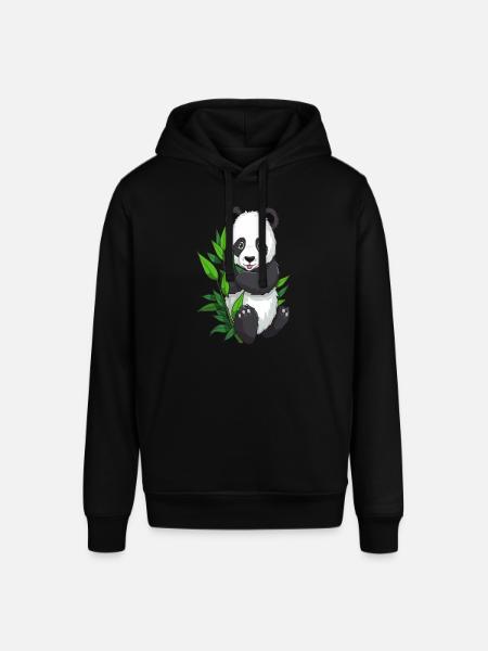 Panda with bamboo branch - Stanley/Stella SOUNDER Unisex Hoodie - black