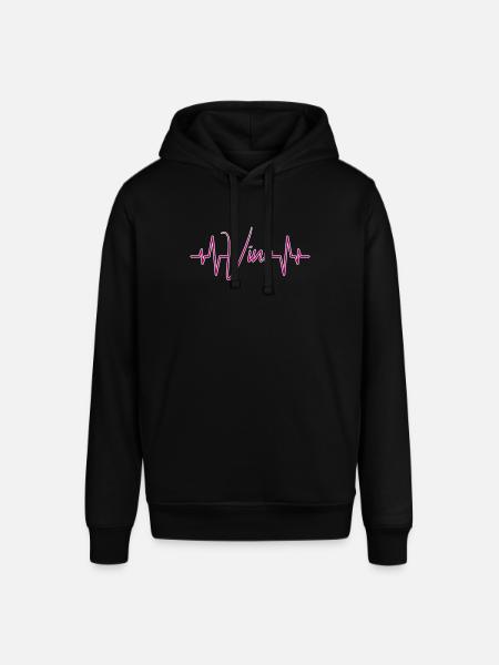 Wine Vino heartbeat - Stanley/Stella SOUNDER Unisex Hoodie - black