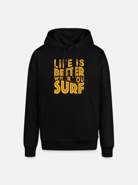 Sufer Saying Funny - Stanley/Stella SOUNDER Unisex Hoodie - black